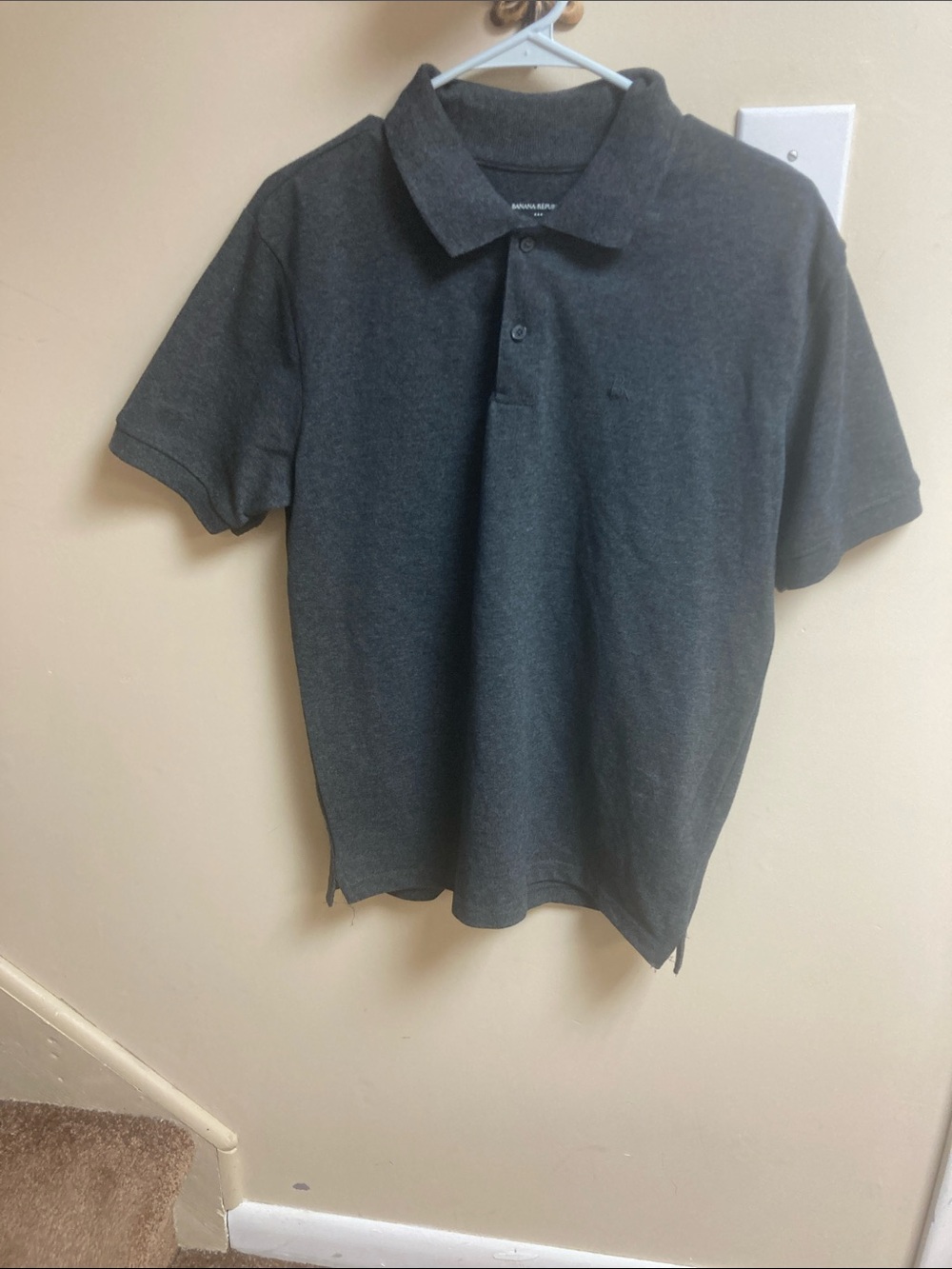 Banana Republic Men's Dark Gray Polo Button-Down Shirt